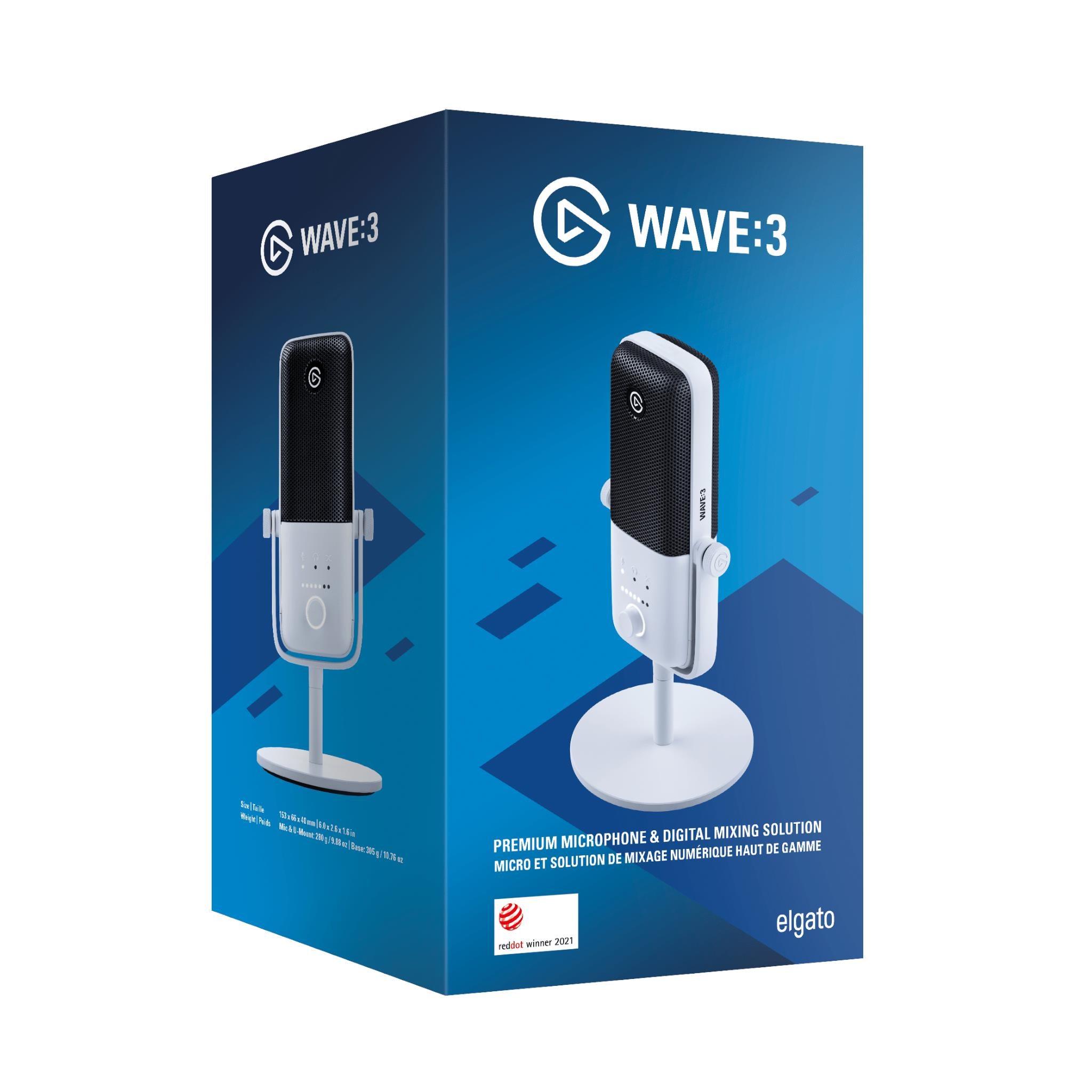 Elgato Wave 3 Premium USB Condenser Microphone (White) - JB Hi-Fi