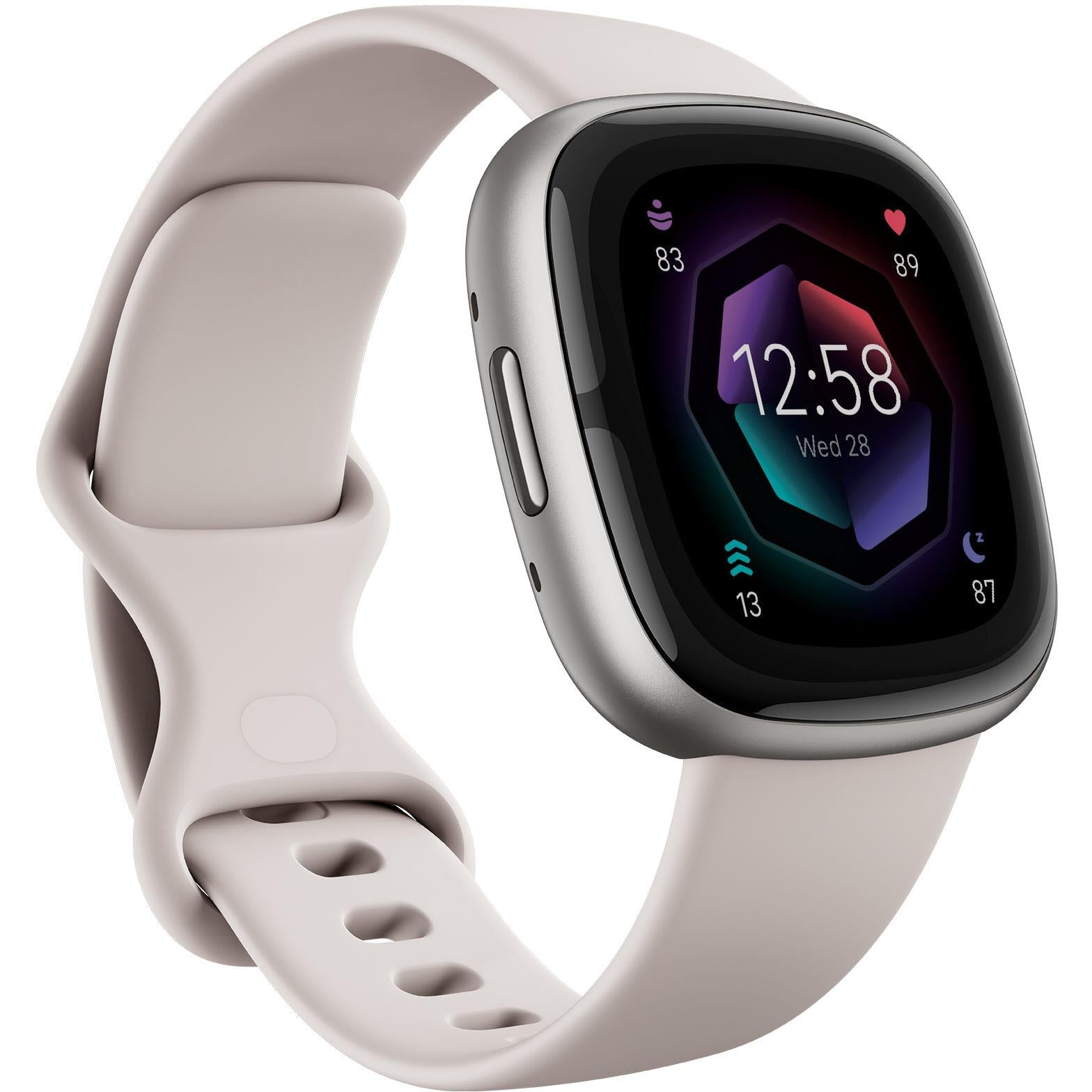 Fitbit Sense (Lunar White/Platinum Aluminium) JB Hi-Fi