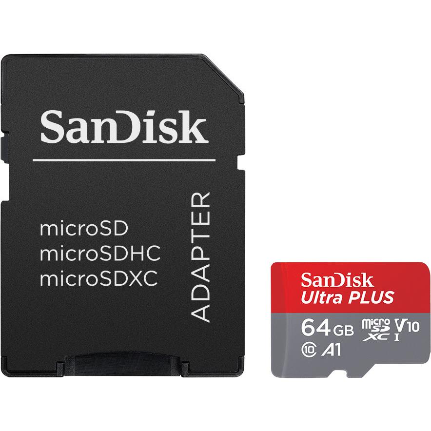 SanDisk Ultra Plus microSDXC 64GB Memory Card JB HiFi