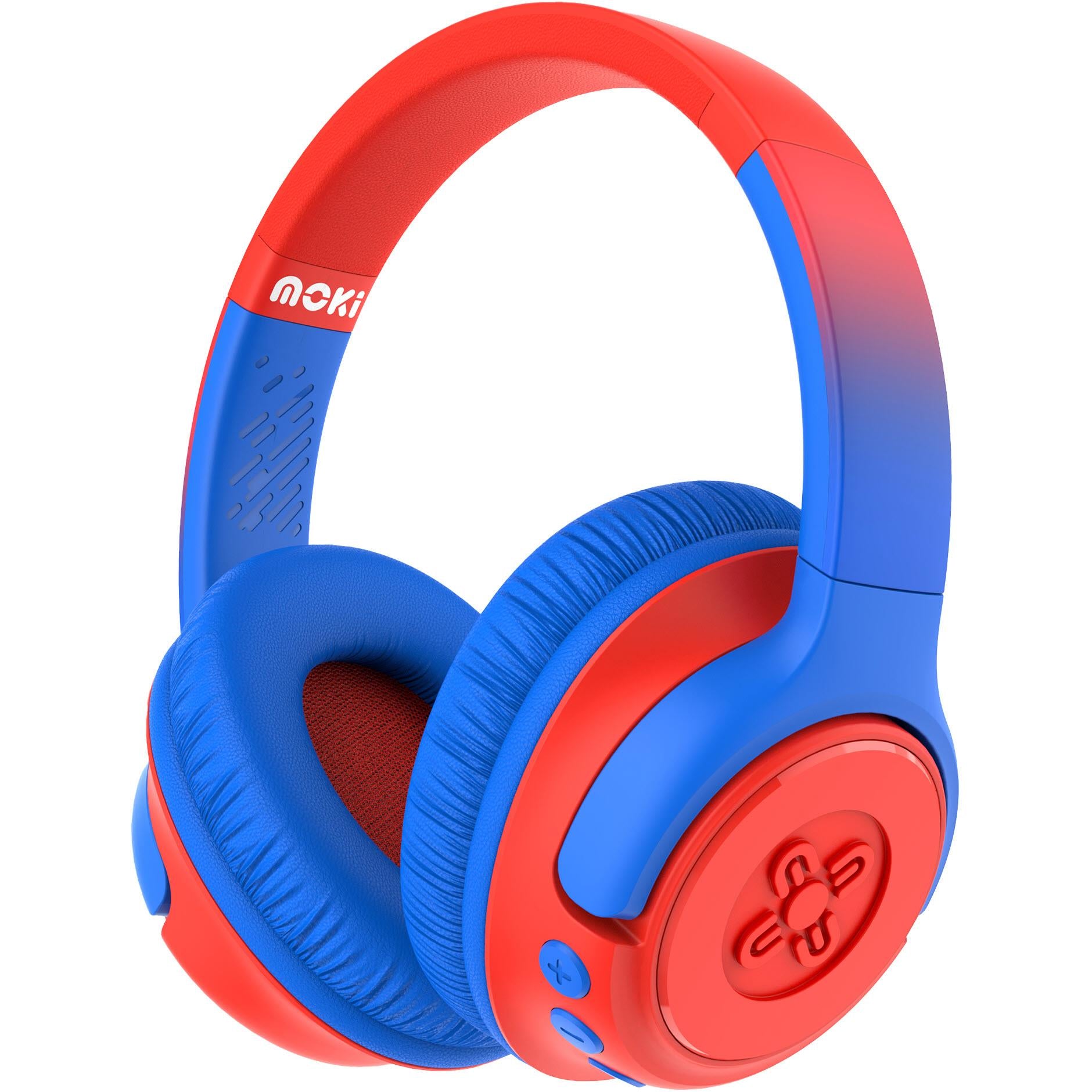Moki Mixi Kids Volume Limited Wireless Headphones (Blue/Red) JB