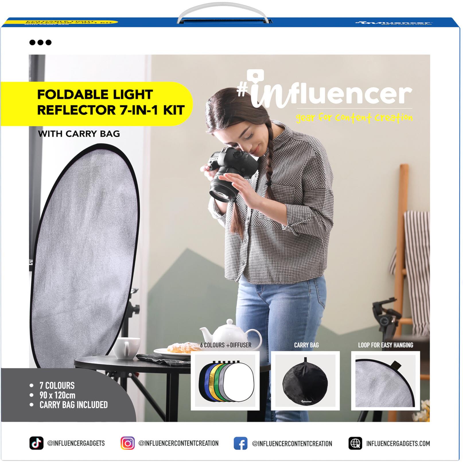 Influencer Foldable Light Reflector 7-in-1 Kit - JB Hi-Fi