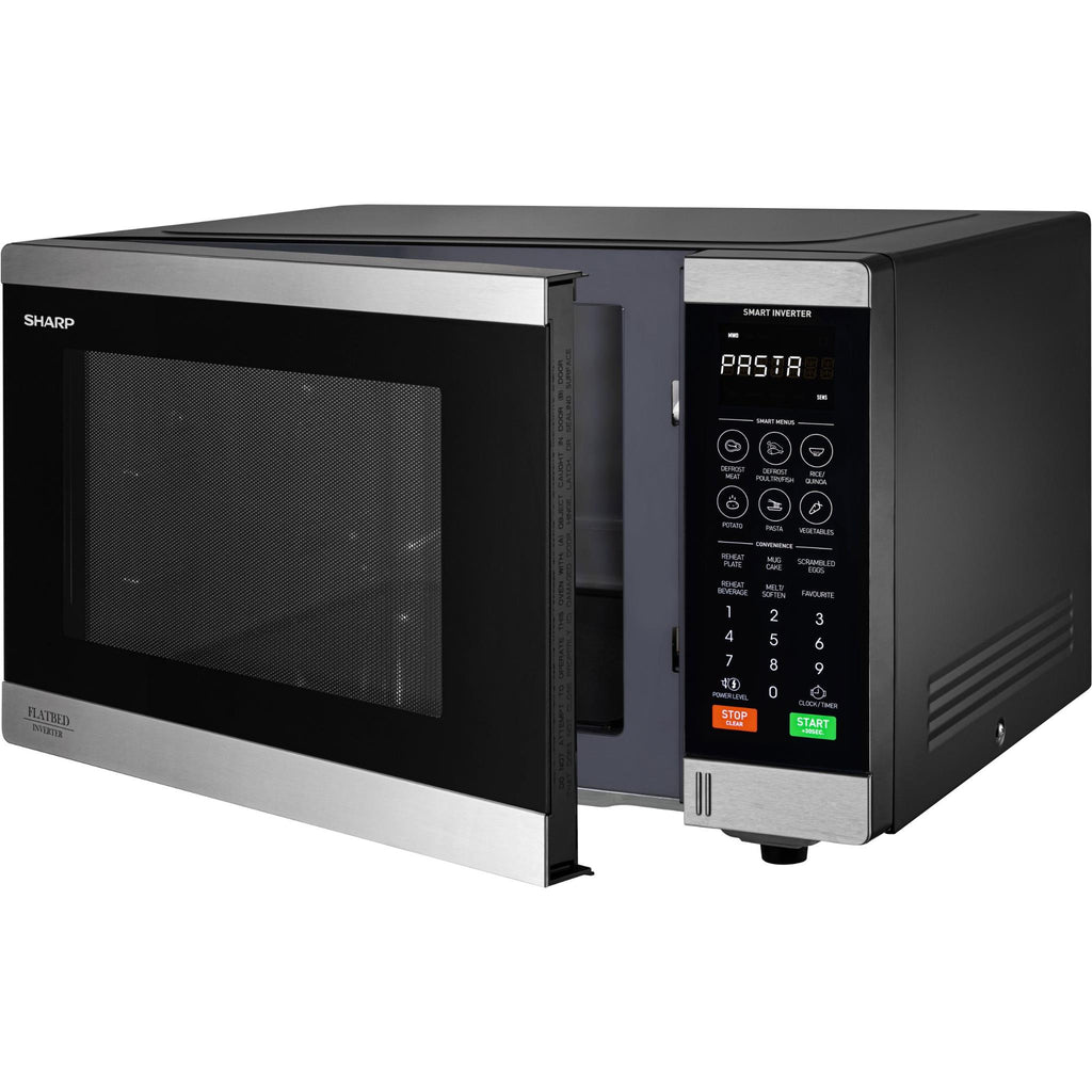 Sharp SM327FHS 32L 1200W Flatbed Microwave (Stainless Steel) JB HiFi