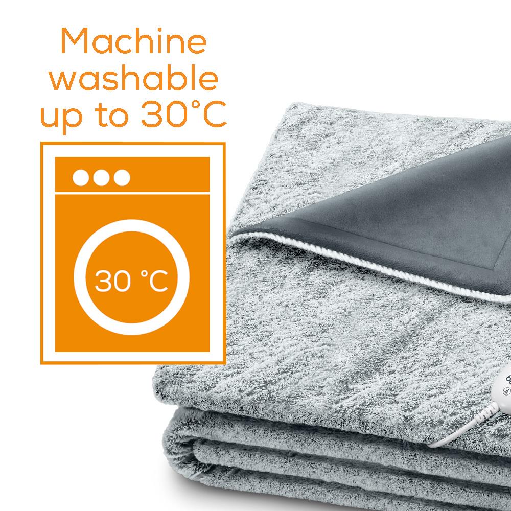 Beurer HD75G Heated Overblanket Throw (Cosy Nordic Grey) JB HiFi