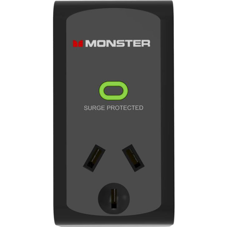 Monster 1 Socket Surge Protector (Black) JB HiFi
