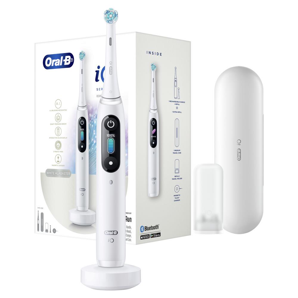 OralB iO Series 8 Electric Toothbrush (Alabaster White) JB HiFi