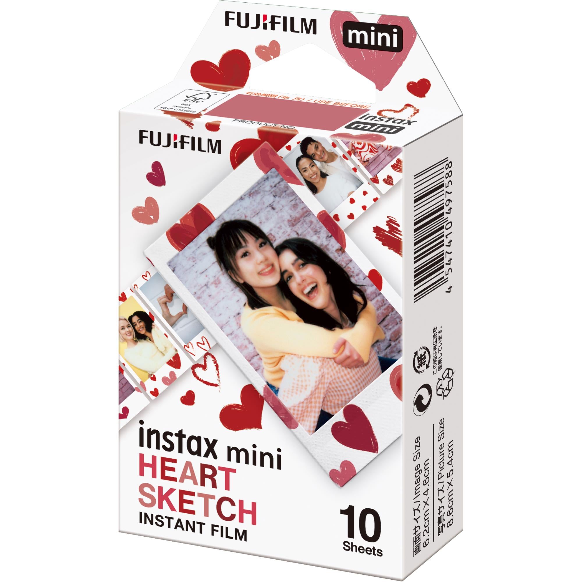Fujifilm Instax Mini Film Heart for Instax Mini Cameras (10 Pack