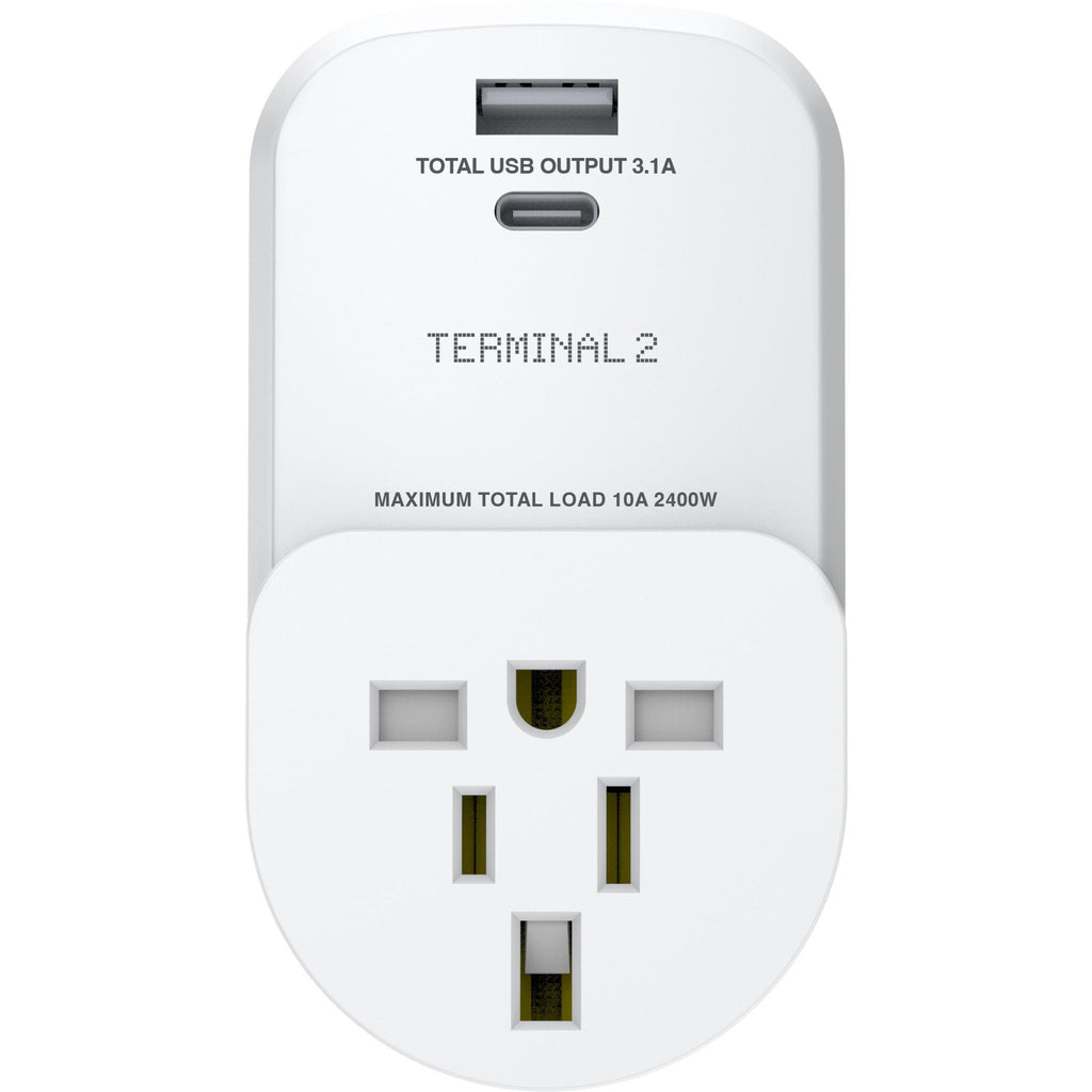 Terminal 2 Inbound Travel Adaptor with USB-A and USB-C Ports Australia ...