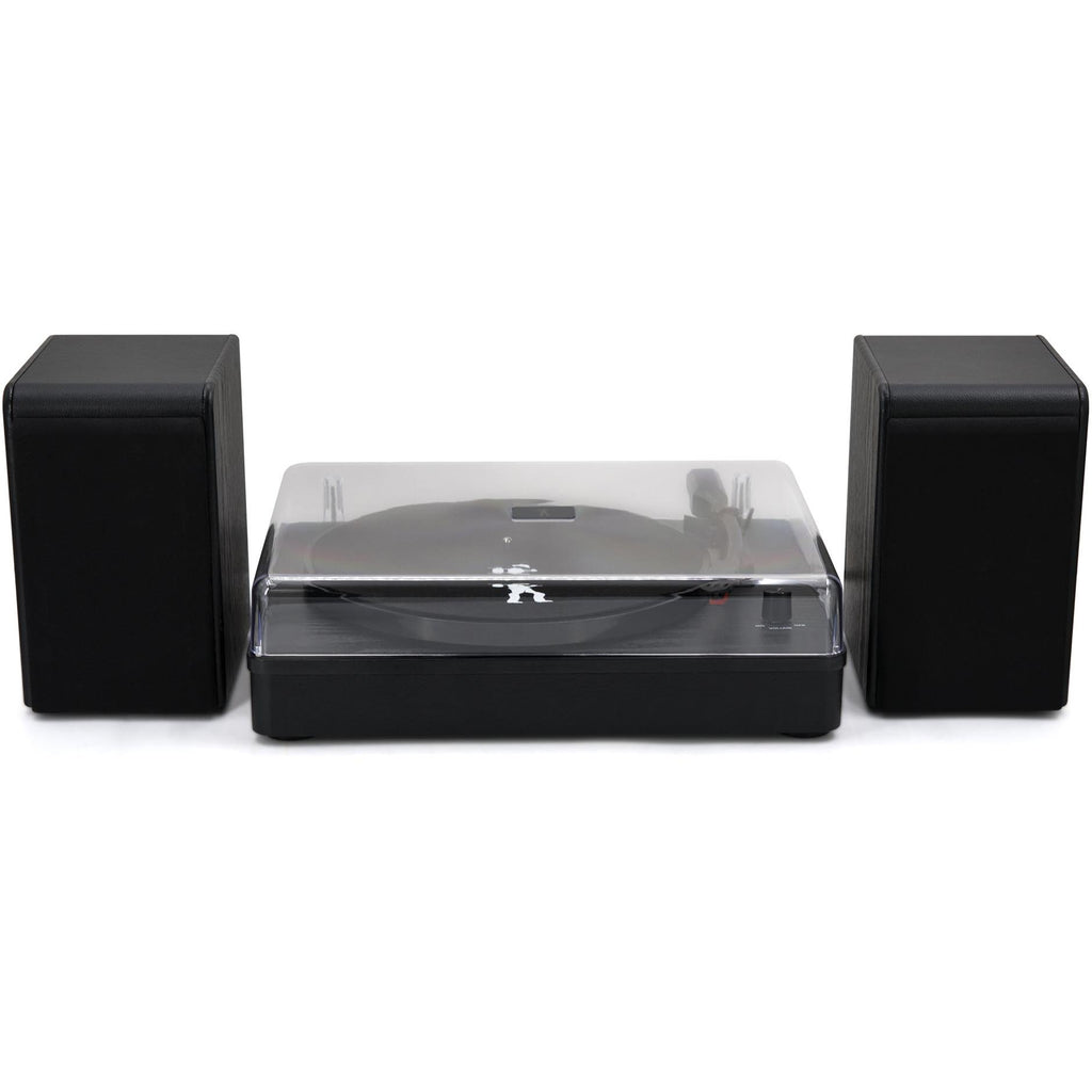 Flea Market Bluetooth Turntable with Bookshelf Speakers (Black) JB HiFi