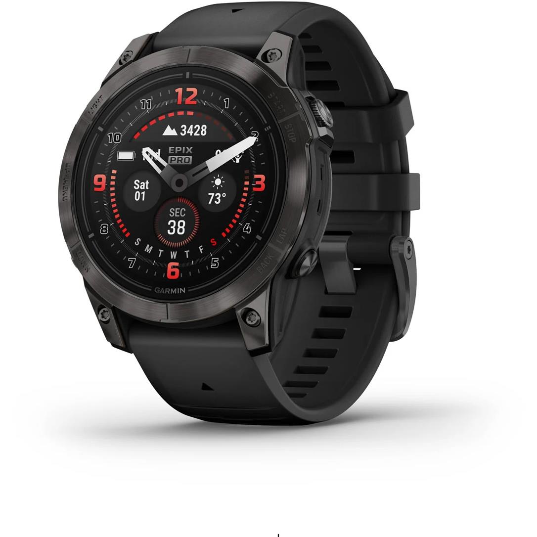 Garmin Epix Pro (Gen 2) - Sapphire Edition Smartwatch 47mm Carbon Gray DLC  Titanium Case with Black Band