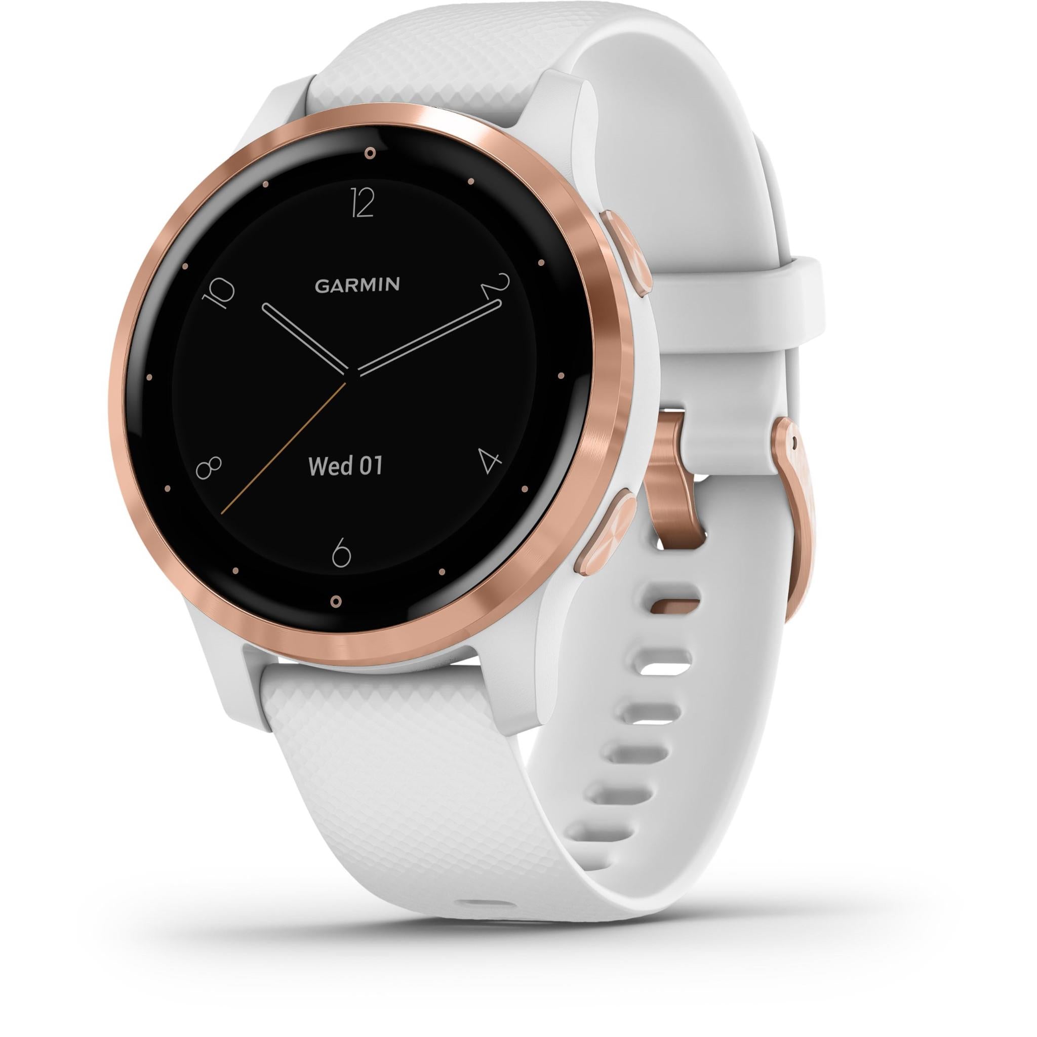 Garmin VivoActive 4S Smart Watch (White/Rose Gold) - JB Hi-Fi
