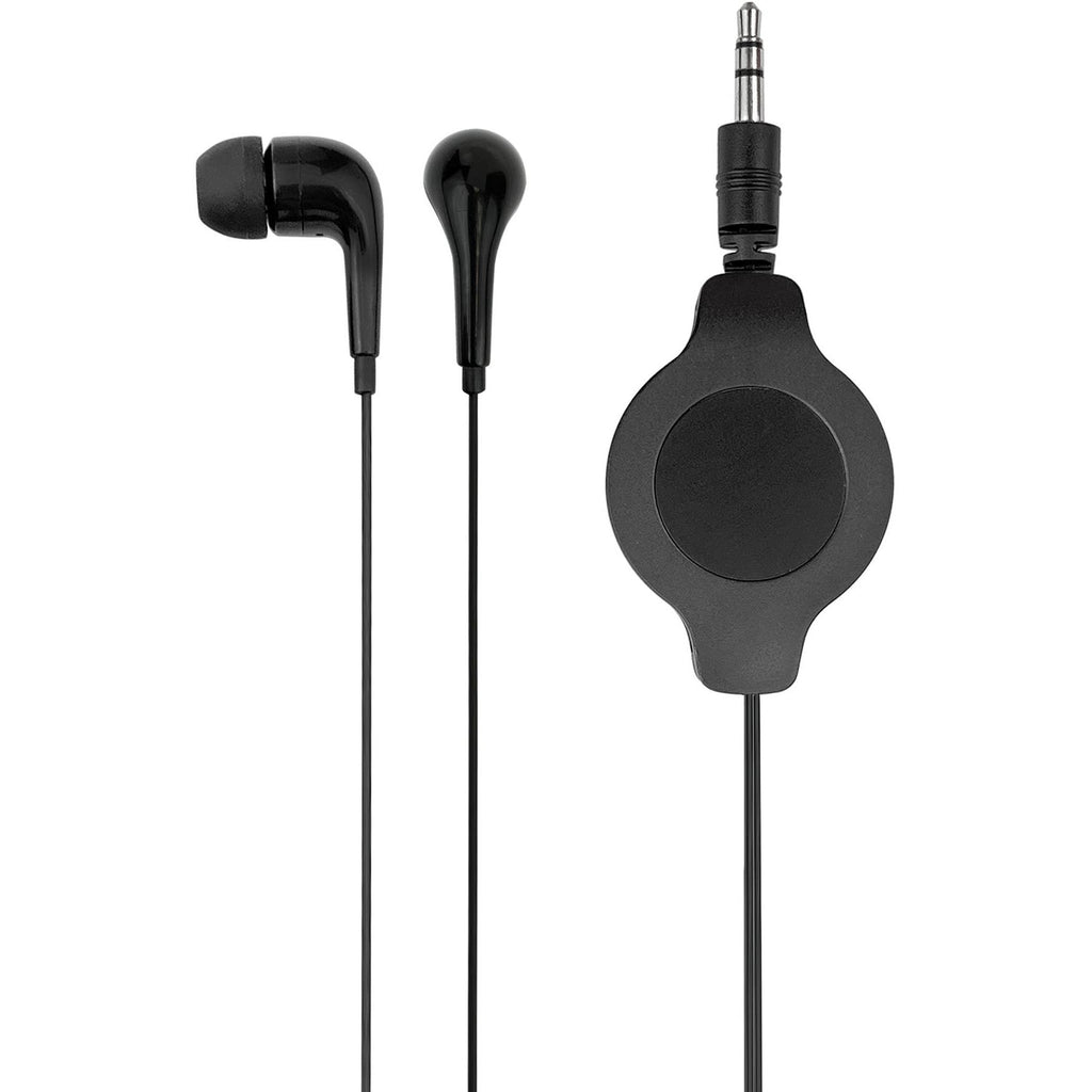 XCD Retractable Wired InEar Headphones (Black) JB HiFi