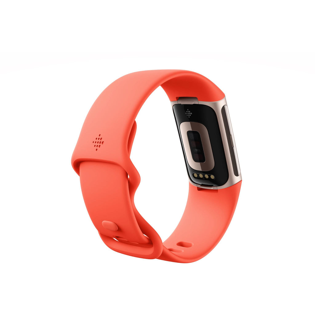 Fitbit Charge 6 - Tracker D'activité Et Fitness Avec GPS, Bracelet Rouge Corail Or Champagne