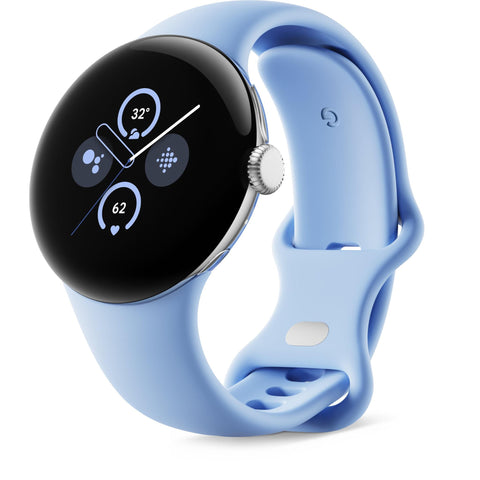 Google Pixel Watch 2 Wi-Fi (Polished Silver with Bay Active Band)