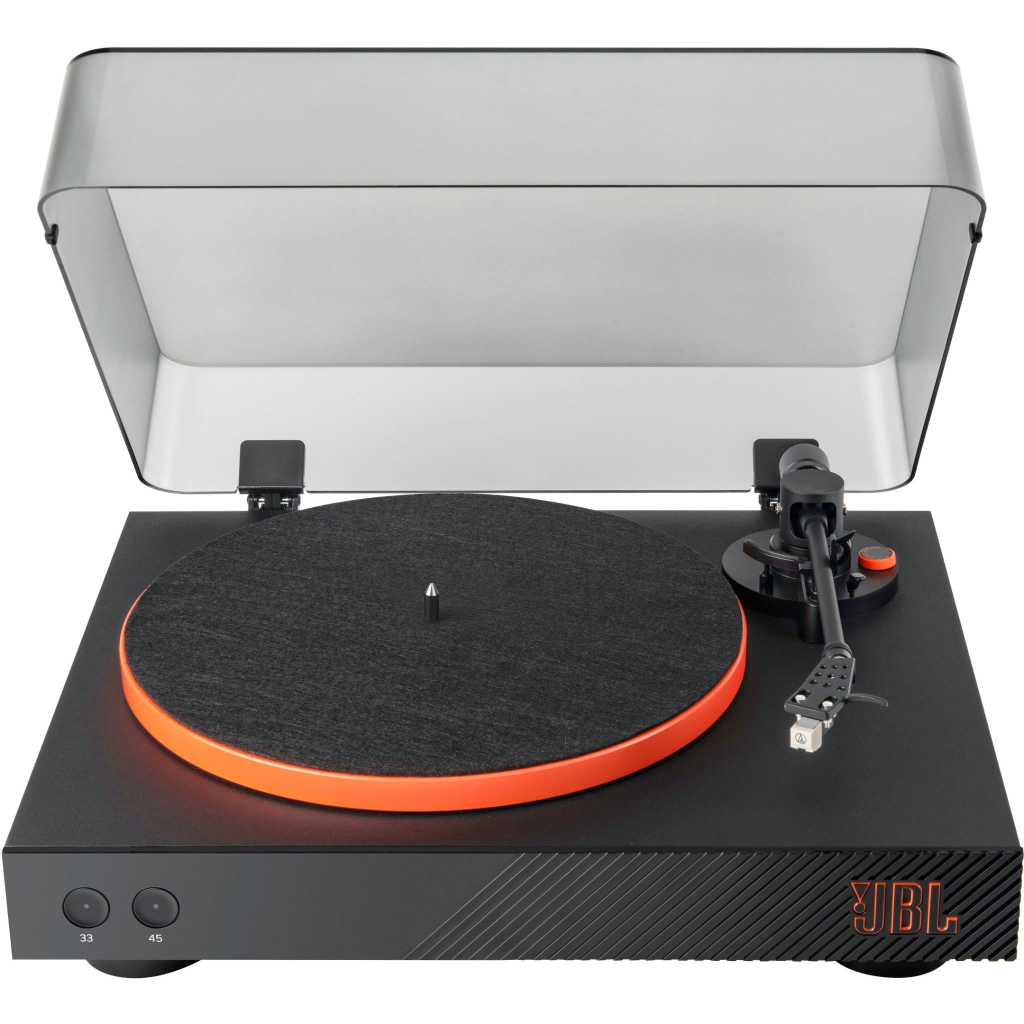JBL Spinner BT Bluetooth Turntable (Black/Orange) JB Hi-Fi