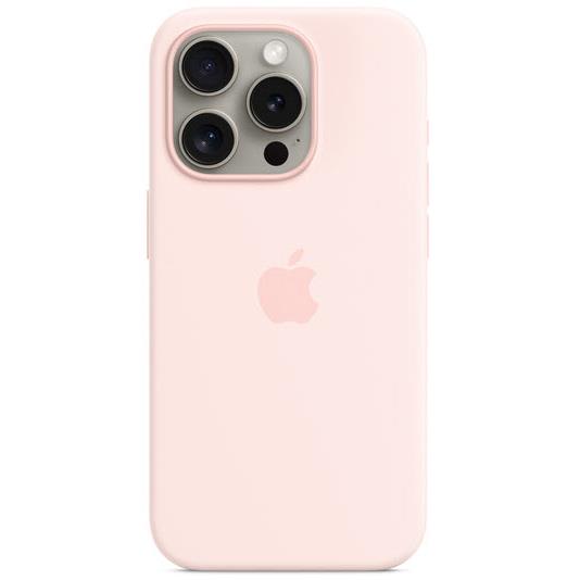Apple iPhone 15 Pro Silicone Case with MagSafe (Light Pink) - JB Hi-Fi