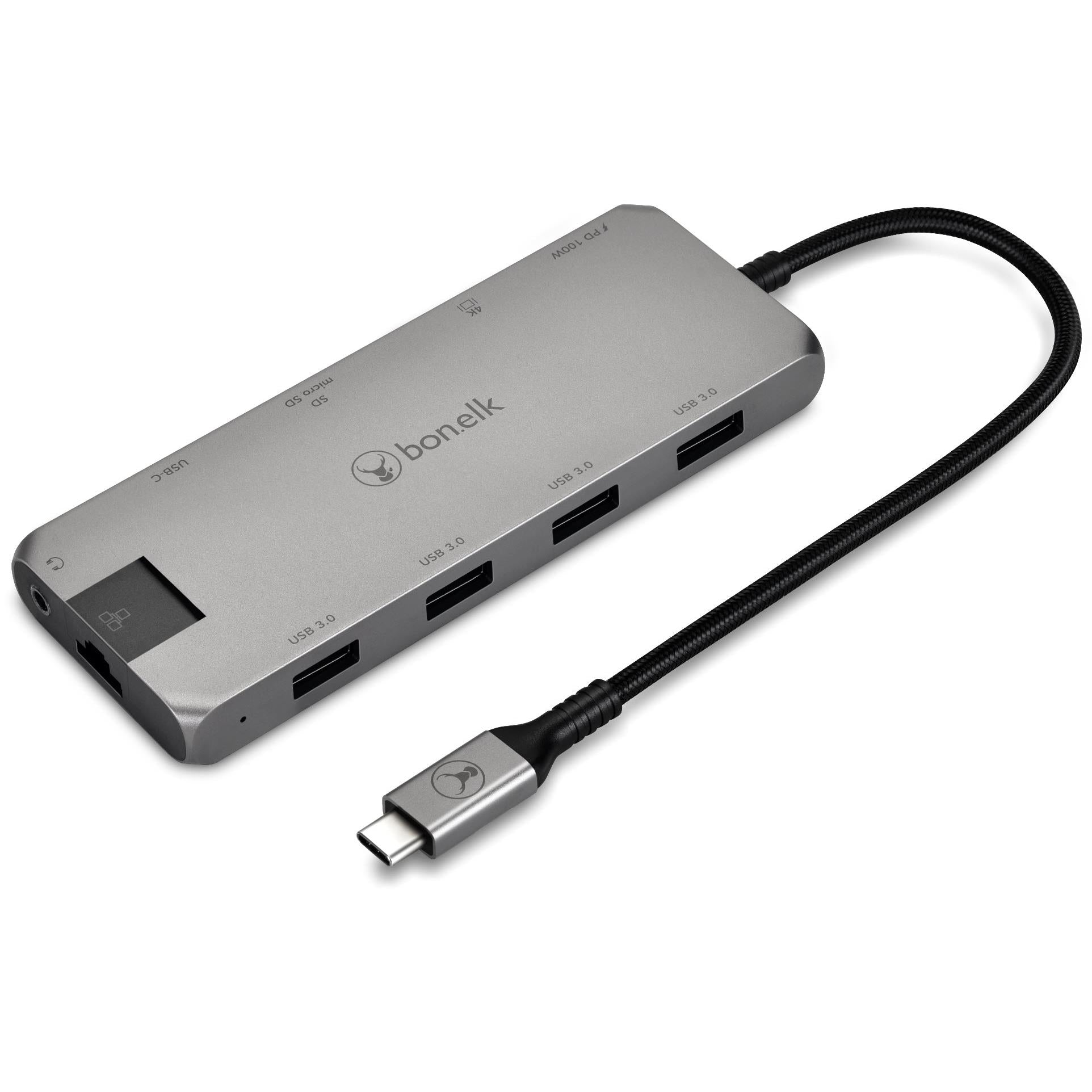 Bonelk Long-Life 11-in-1 Multiport USB-C Hub (Space Grey) - Thumbnail 4