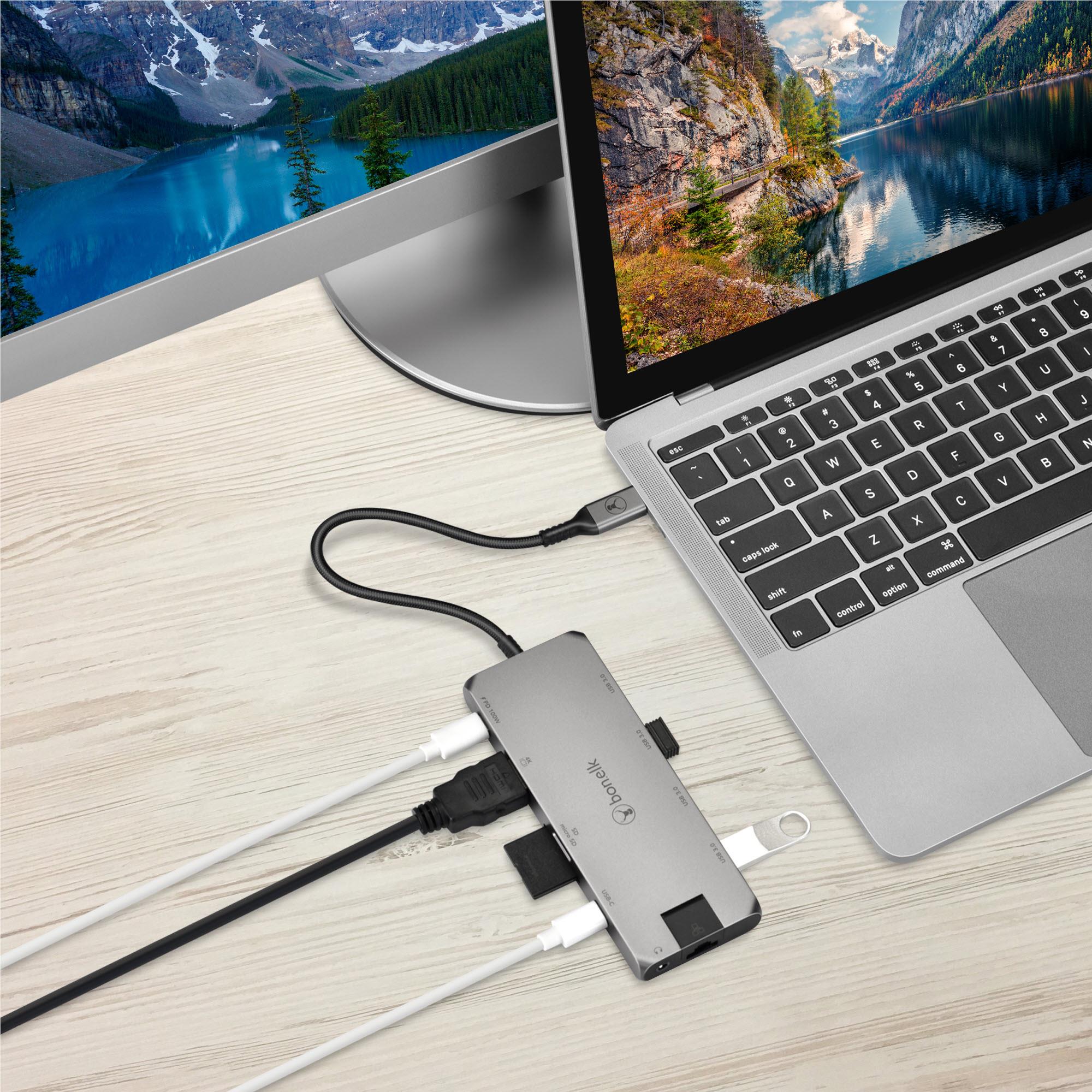 Bonelk Long-Life 11-in-1 Multiport USB-C Hub (Space Grey) - Thumbnail 2