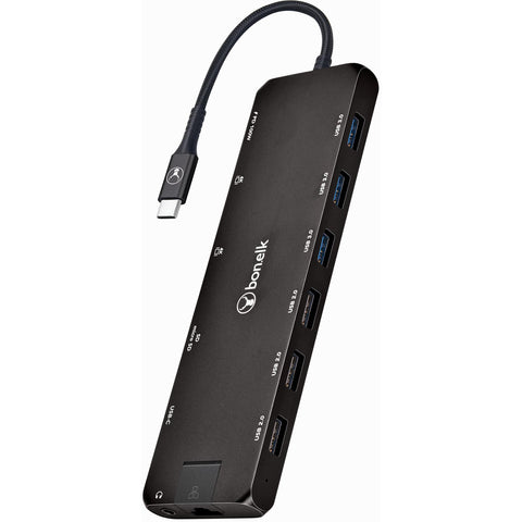 Bonelk Long-Life 14-in-1 Multiport USB-C Hub (Black)