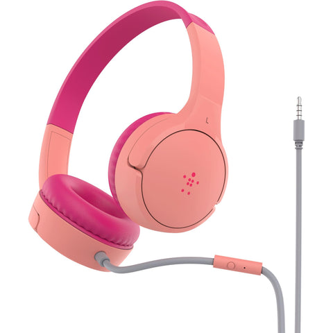 Belkin SOUNDFORM Mini Wired On-Ear Headphones for Kids (Pink)