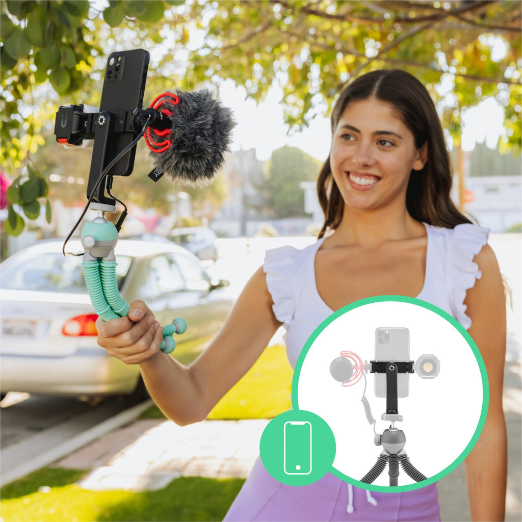 Joby PodZilla Medium Tripod Kit with Phone GripTight 360 (Teal) JB HiFi