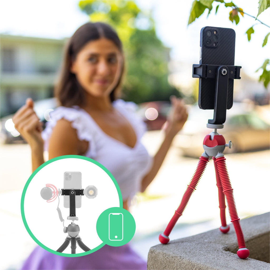 Joby PodZilla Medium Tripod Kit with Phone GripTight 360 (Red) JB HiFi