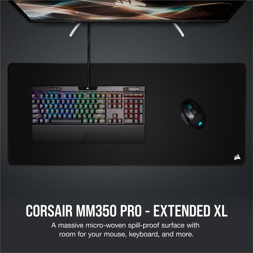 Corsair MM350 PRO Premium SpillProof Cloth Gaming Mouse Pad Extended XL (Black) JB HiFi