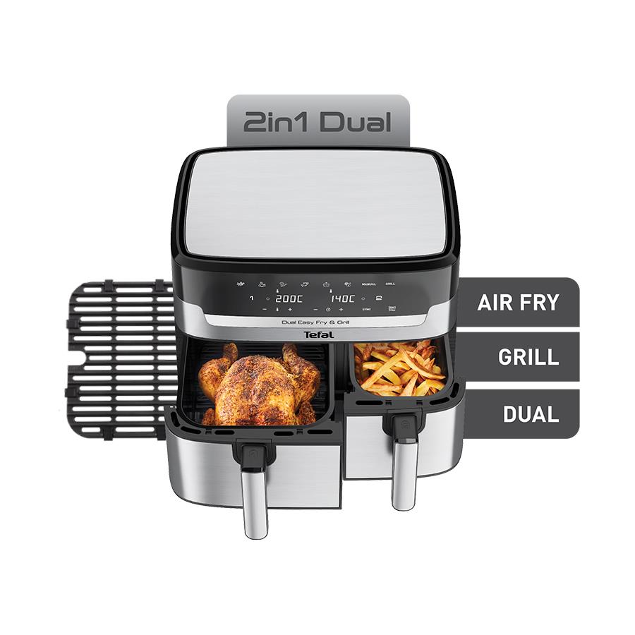 Tefal Dual Easy Fry & Grill Deluxe XXL Air Fryer JB HiFi