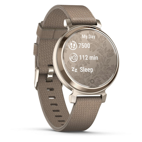 Garmin Lily® 2 Classic, Cream Gold with Coffee Fabric Band