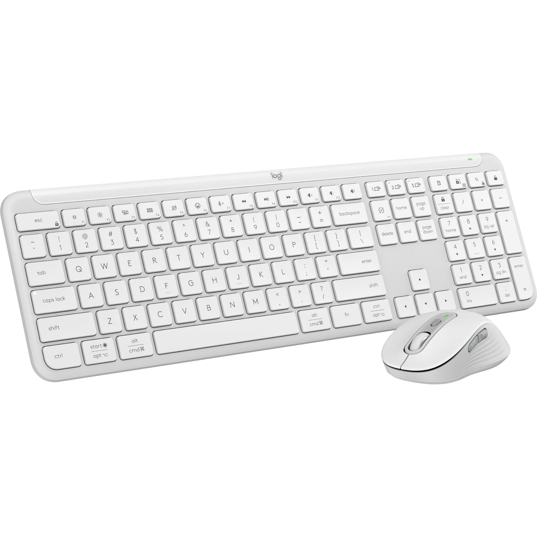 Logitech White Keyboard And Mouse Logitech MK950 Slim Wireless
