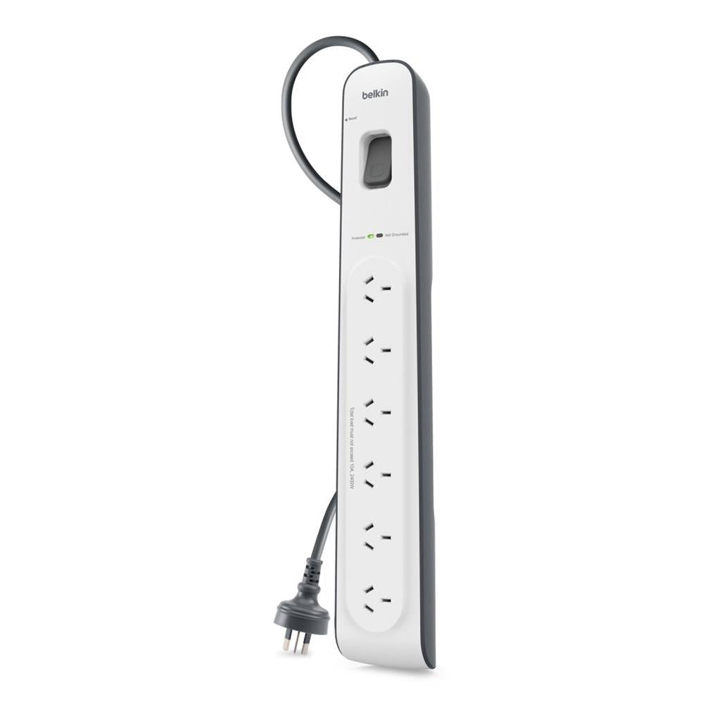 Belkin 6outlet Surge Protection Strip with 2M Power Cord JB HiFi