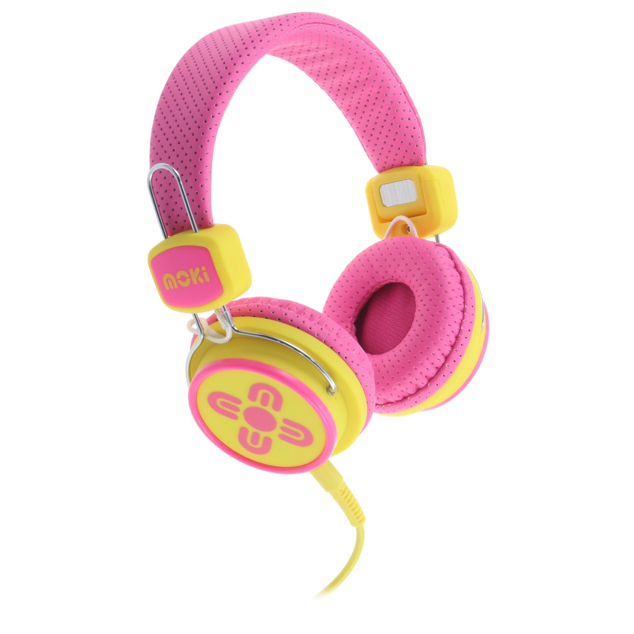 Jbhifi Kids Headphones Moki Kids On-Ear Headphones (Pink/Yellow