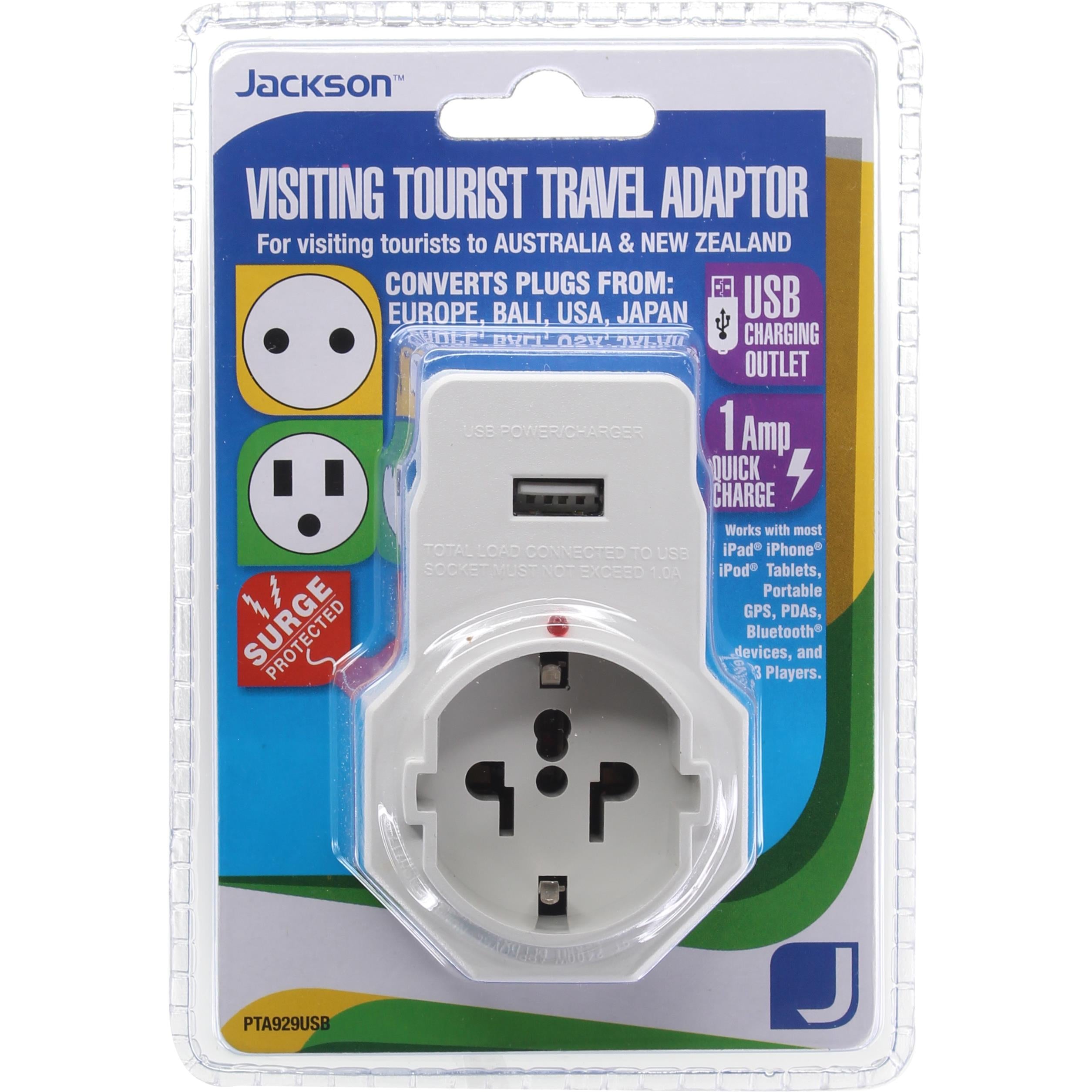 Jackson Incoming Travel Adaptor with USB Charging (Europe, USA & Asia) – image 1