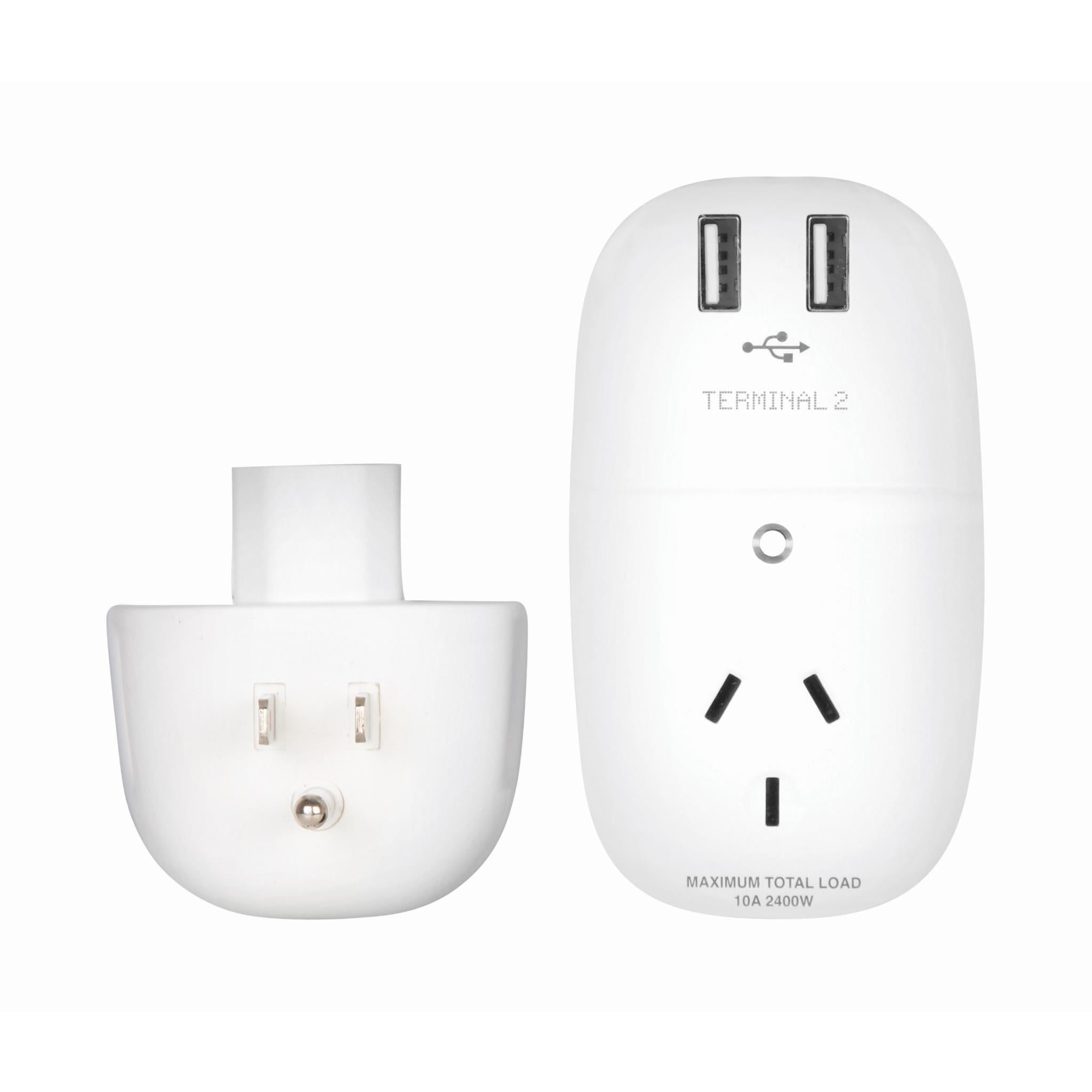 Terminal 2 Dual USB Travel Adaptor (USA) – image 1